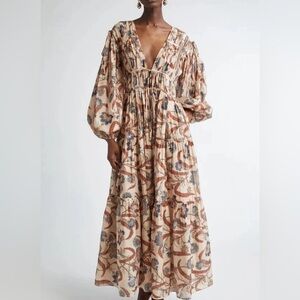 Zimmermann Ascension Tie Billow Tiered Maxi Dress